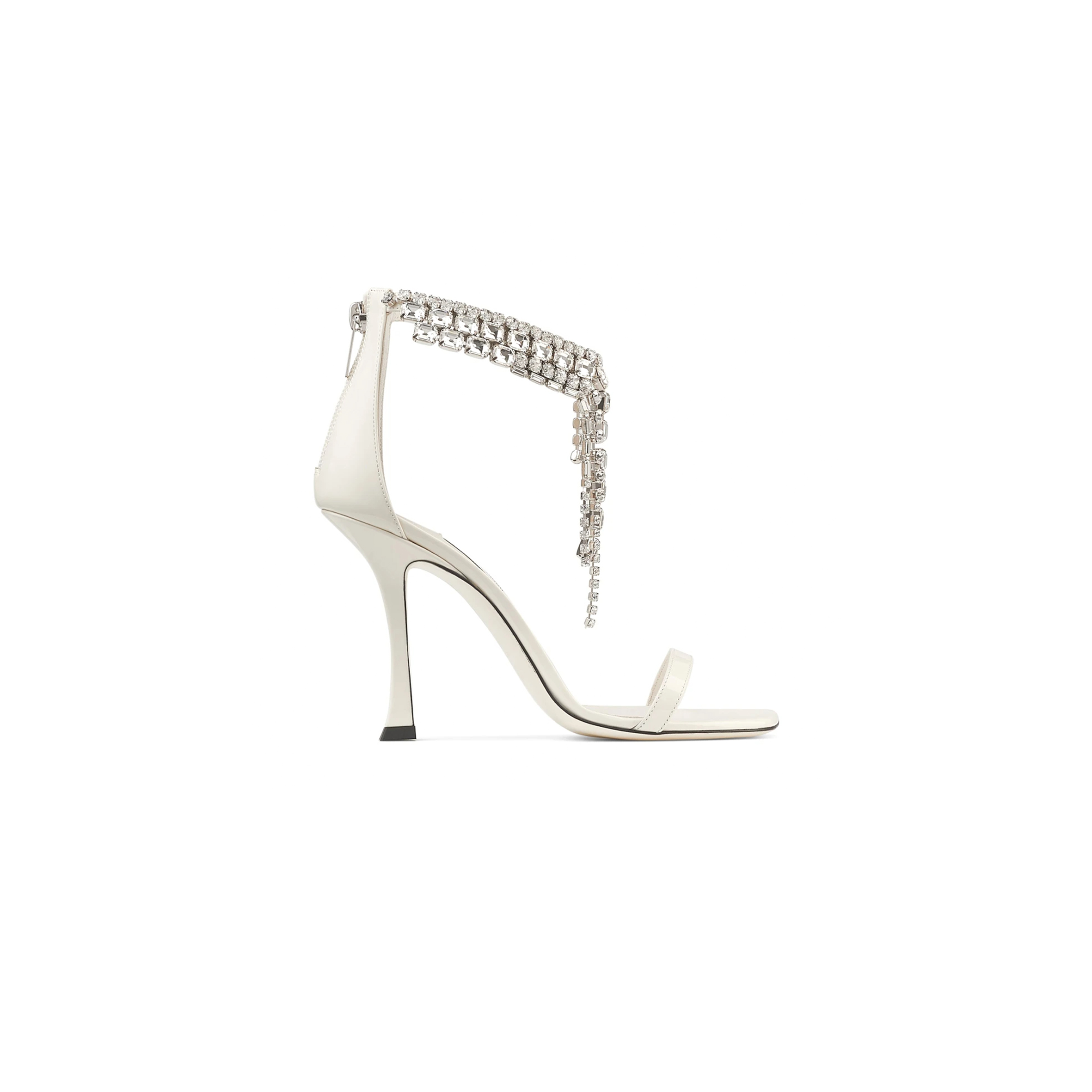 JIMMY CHOO VERITY SANDAL 100 LATTE PATENT LEATHER CRYSTAL SANDALS VERITYSANDAL100PAT JIMMY CHOO VERITY SANDAL 100 LATTE PATENT LEATHER CRYSTAL SANDALS VERITYSANDAL100PAT